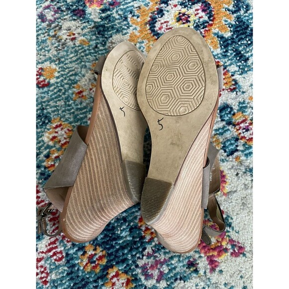 Halogen Clarette Brown Leather‎ Wedge Sandals Size 7.5 - Picture 5 of 9